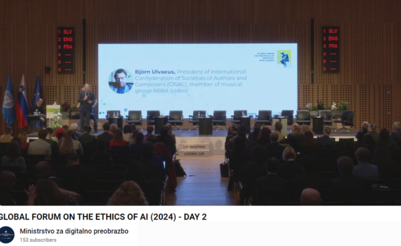 Björn Ulvaeus adresses UNESCO Global Forum on AI