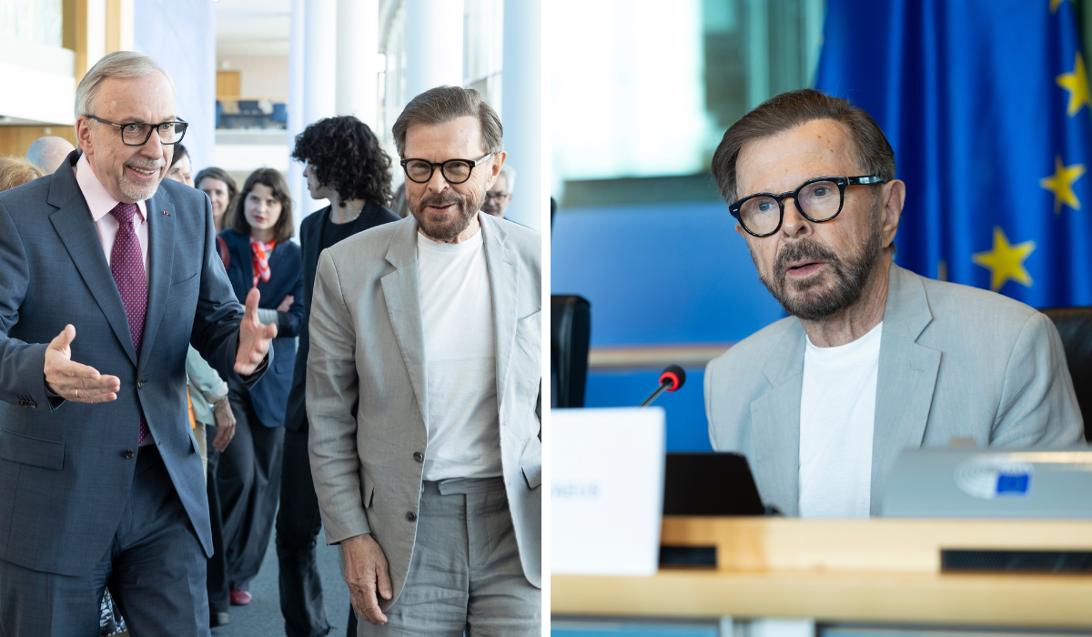 Björn Ulvaeus at EU CULT's Public hearing on 'Empowering creators in the age of AI' with MEP Bogdan Andrzej Zdrojewski