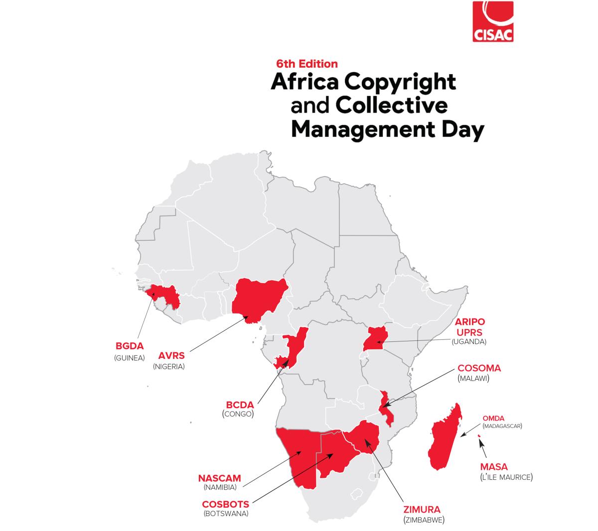 Map of Africa showing participating CMOs