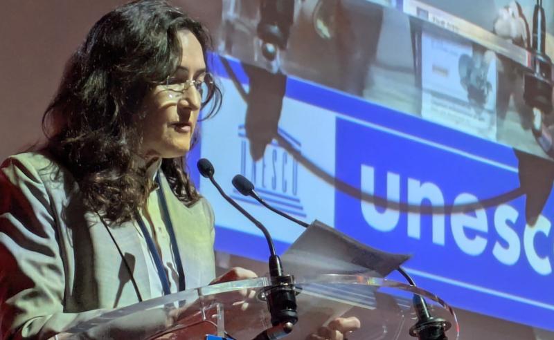 CISAC VP Angeles Gonzalez-Sinde speaking at UNESCO